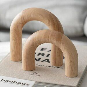 Wood Arch Decorative Objects Suitable for Coffee Table Decor Neutral Home Shelf